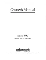 Audio Research 300.2 Owner'S Manual preview