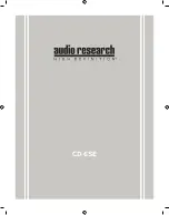 Audio Research CD 6SE Manual предпросмотр