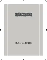 Preview for 1 page of Audio Research CD9SE Manual