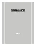 Audio Research DAC9 User Manual предпросмотр