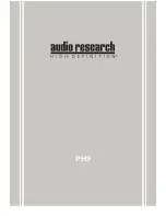 Audio Research HIGH DEFINITION PH9 Manual предпросмотр