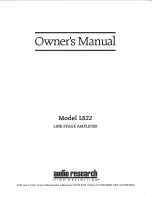 Audio Research LS22 Owner'S Manual preview