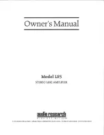 Audio Research LS5 Owner'S Manual предпросмотр