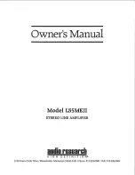 Предварительный просмотр 1 страницы Audio Research LS5MKII Owner'S Manual