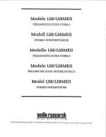 Предварительный просмотр 1 страницы Audio Research LS8 MkII Instructions Manual