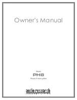 Audio Research PH8 Owner'S Manual предпросмотр