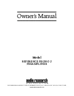 Audio Research PHONO 2 Owner'S Manual предпросмотр