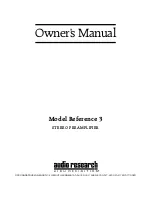 Audio Research Reference 3 Owner'S Manual предпросмотр