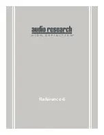 Предварительный просмотр 1 страницы Audio Research Reference 6 Manual