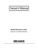 Audio Research Reference 610T Owner'S Manual предпросмотр