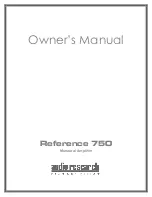 Предварительный просмотр 1 страницы Audio Research Reference 750 Owner'S Manual