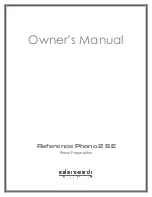 Preview for 1 page of Audio Research Reference Phono 2 SE Owner'S Manual