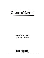 Audio Research SP9 MKIII Owner'S Manual предпросмотр