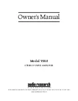 Audio Research VS60 Owner'S Manual предпросмотр