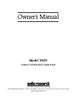 Предварительный просмотр 1 страницы Audio Research VSi55 Owner'S Manual