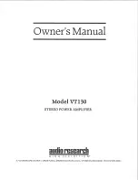 Audio Research VT130 Owner'S Manual предпросмотр