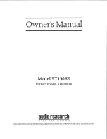 Audio Research VT130SE Owner'S Manual предпросмотр