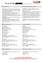 Preview for 2 page of Audio System Active M Series User Manual