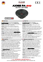 Audio System AX165 PA EVO User Manual предпросмотр