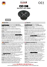 Предварительный просмотр 1 страницы Audio System CO 06 User Manual