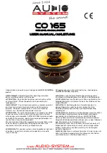 Audio System CO 165 User Manual preview