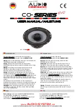 Предварительный просмотр 1 страницы Audio System CO EVO Series User Manual