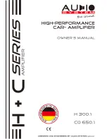 Предварительный просмотр 1 страницы Audio System H 300.1 Owner'S Manual