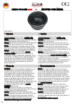 Audio System HS30 PHASE EVO User Manual предпросмотр