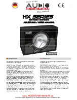 Audio System HX 10 Phase G User Manual предпросмотр