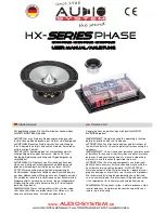 Предварительный просмотр 1 страницы Audio System Hx 100 phase User Manual