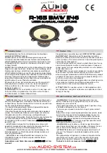 Audio System R-165 User Manual preview