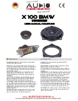 Preview for 1 page of Audio System X 100 BMW User Manual