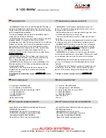 Preview for 4 page of Audio System X 100 BMW User Manual