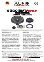 Preview for 1 page of Audio System X 200 BMW EVO 2 User Manual