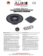 Audio System X 200 golf v User Manual preview