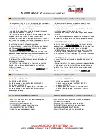 Preview for 4 page of Audio System X 200 golf v User Manual