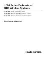 Предварительный просмотр 1 страницы Audio Technica 1600 Series Installation And Operation Manual