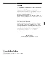 Preview for 17 page of Audio Technica 1800 Series Installation And Operation Manual