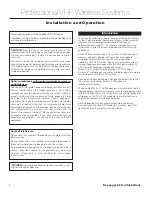 Preview for 4 page of Audio Technica 200 Series Installation And Operation Manual