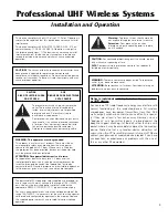 Preview for 2 page of Audio Technica AEW-4110 Installation And Operation Manual