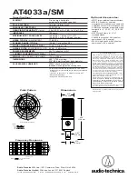 Предварительный просмотр 2 страницы Audio Technica AT4033a Specifications