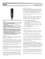 Audio Technica AT4060 Specifications preview