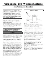 Предварительный просмотр 2 страницы Audio Technica ATW-1951 Installation And Operation Manual