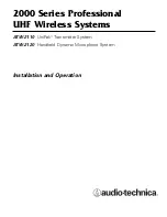 Предварительный просмотр 1 страницы Audio Technica ATW-2110 Installation And Operation Manual