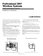 Preview for 1 page of Audio Technica ATW-BH1 Installation And Operation