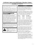 Preview for 3 page of Audio Technica ATW-U101 Installation And Operation Manual