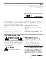 Preview for 1 page of Audio Technica MCB4 Installation And Operation