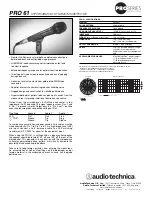 Предварительный просмотр 1 страницы Audio Technica PRO 61 Specifications