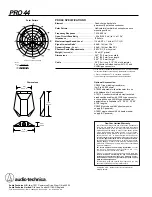 Предварительный просмотр 2 страницы Audio Technica Propoint PRO 44 Specifications