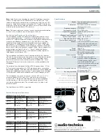 Предварительный просмотр 2 страницы Audio Technica U891RC Installation And Operation